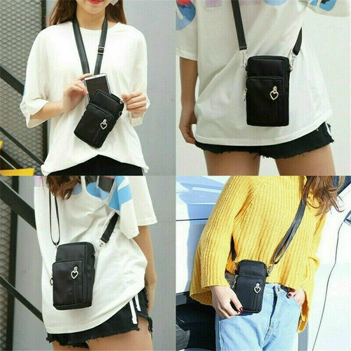 Umhängetasche Handy Handtasche Reißverschluss Geldbörse Smartphone Tasche Damen - Bild 5 von 14