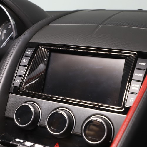 ABS Carbon Fiber Navigation Screen Frame Trim Cover Fits Jaguar F-TYPE 2013-2018 - Picture 6 of 11