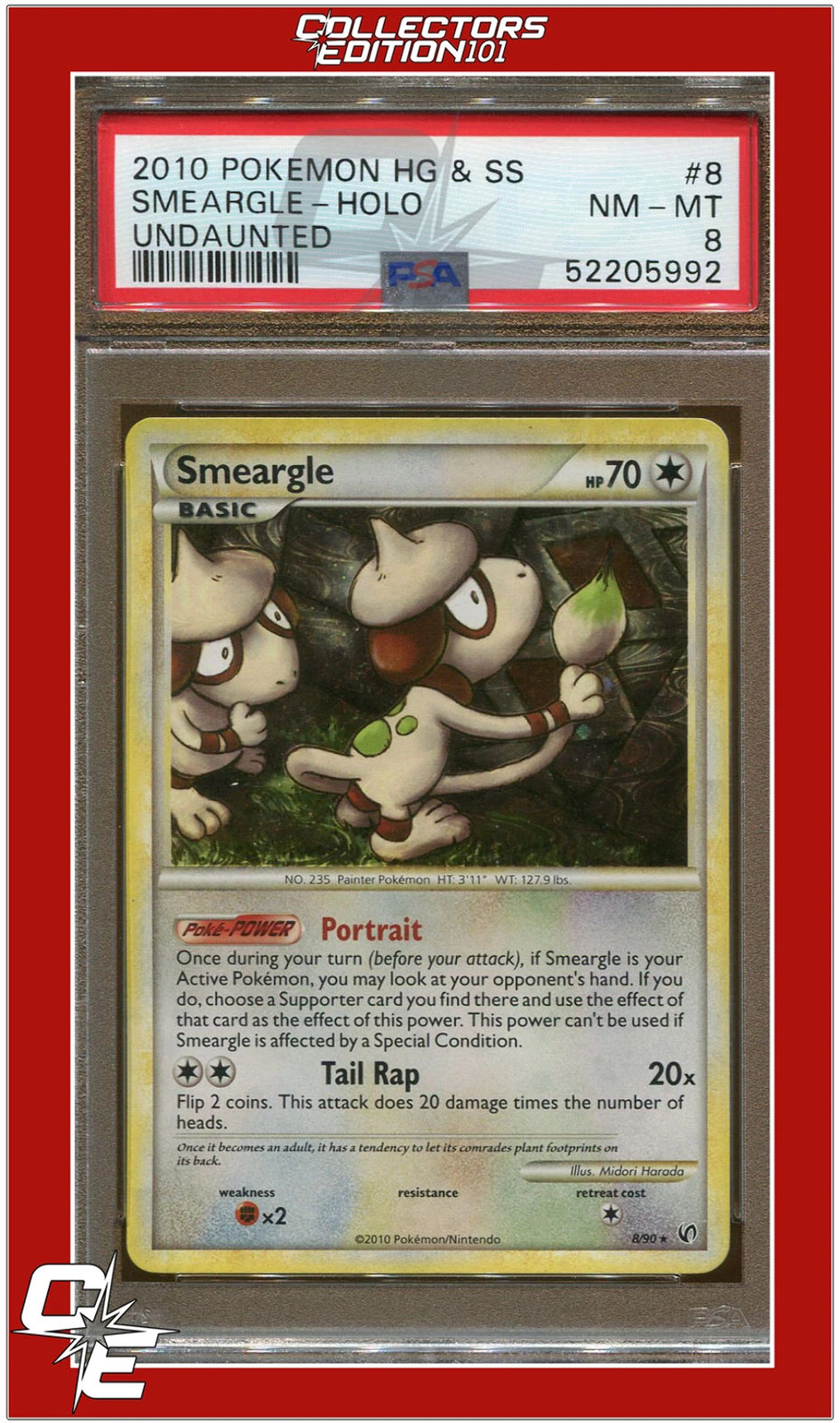 Undaunted 8 Smeargle Holo PSA 8