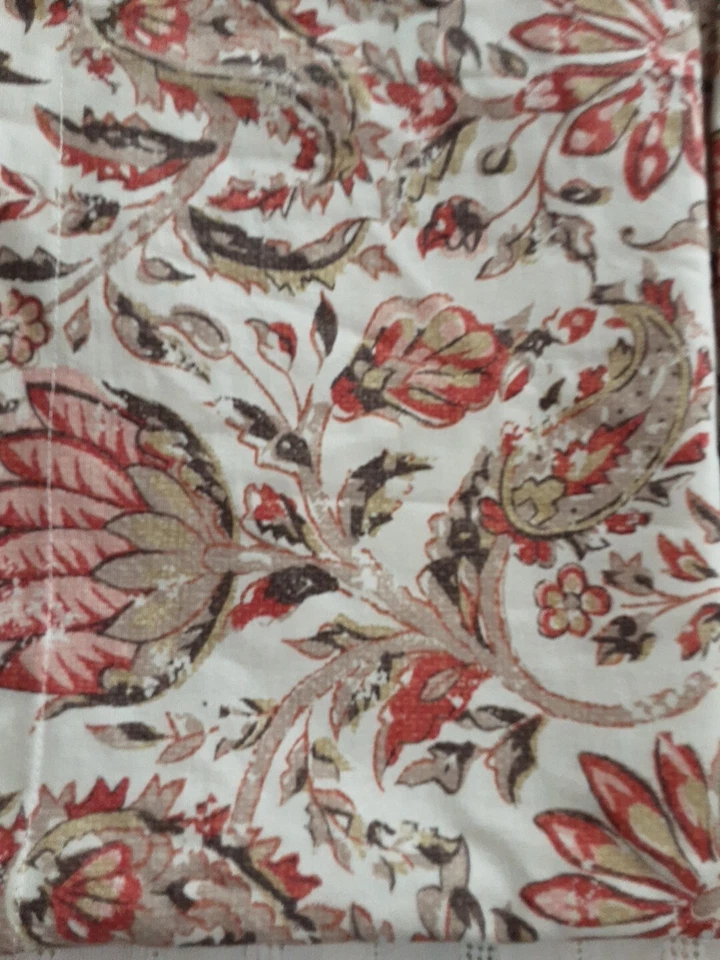 Set Of 2 Pottery Barn Octavia Paisley Standard Sham Linen Blend Floral Tan - Image 2 of 4