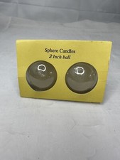 Pair Of Vintage Ball Sphere Candles - 2 inch White NEW