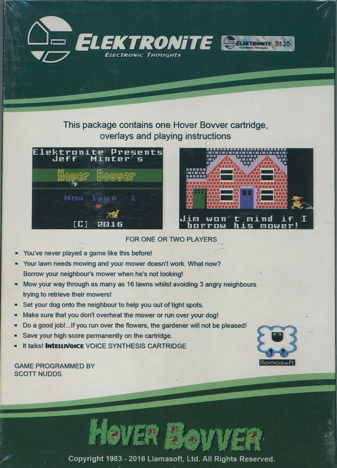 Hover Bovver - NIS Cartridge for Original Intellivision Console - Image 2 of 2