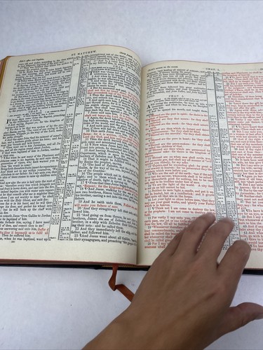 Vintage Holy Bible 1949 Hertel Blue Ribbon New Standard Reference Red Letter KJV - Picture 20 of 24