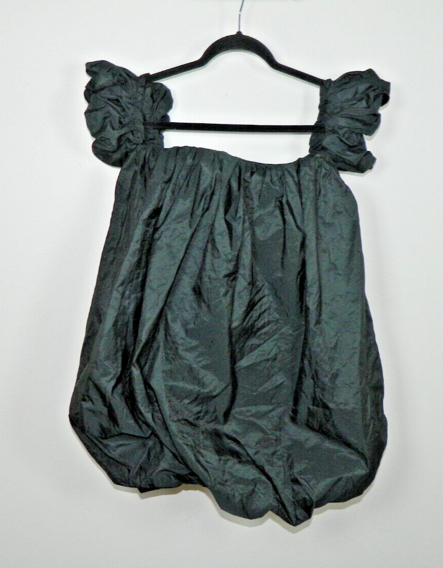 ZARA Dress ZW Collection Size Medium Black Voluminous Taffeta Mini image 5