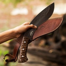 Machete Kukri Knife with Sheath Full TangFixed Blade Best Gift for Outdoor Camp