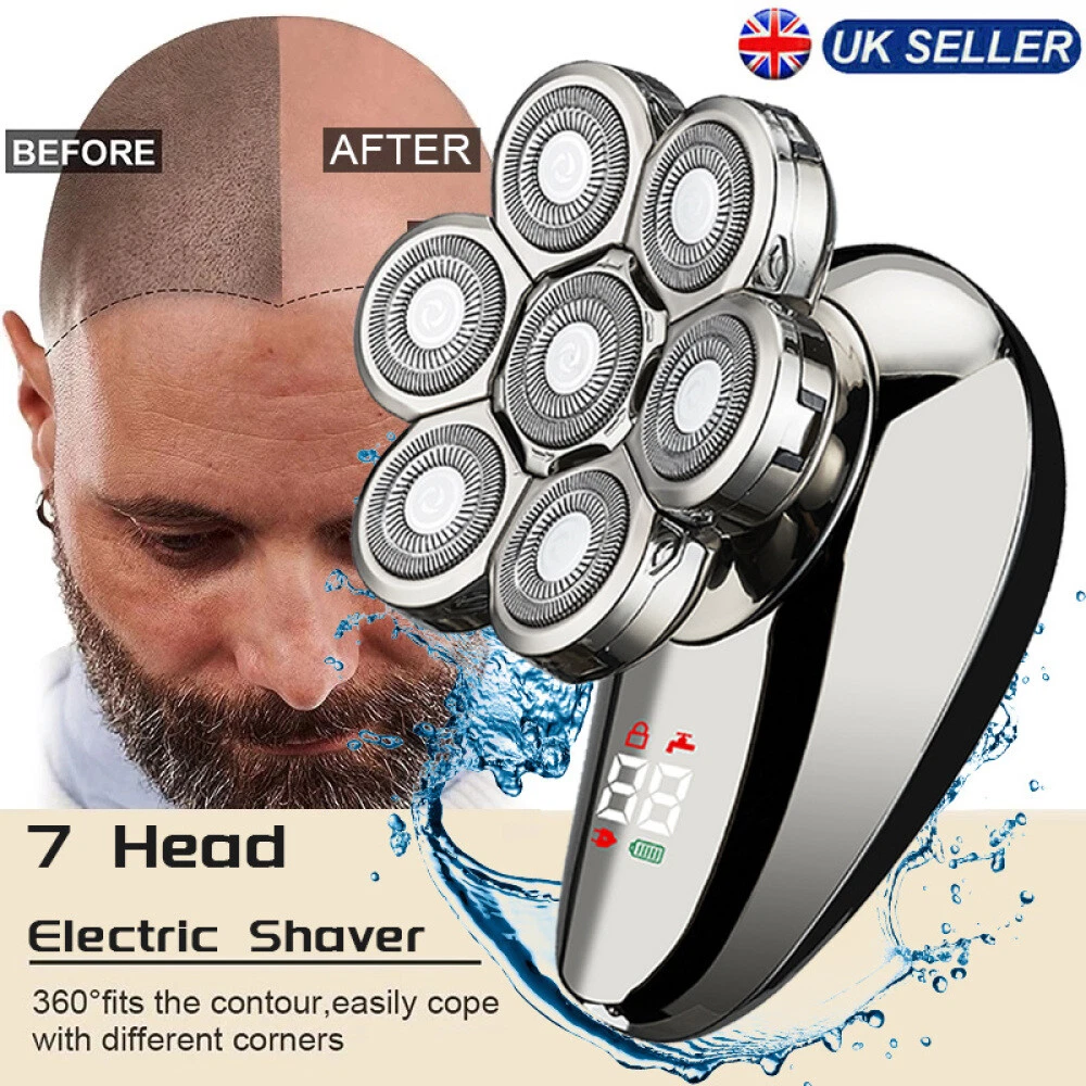 Electric Shaver 7 Head 7D Razor Bald Beard Hair Skull Trimmer