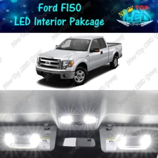 2009-2014 Ford F150 F-150 White Interior LED Lights Package Kit + License Lights