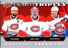 2021-22 Team Triples Shea Weber / Carey Price / Tyler Toffoli #TT-MTL
