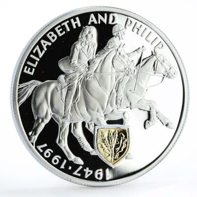 Uganda 2000 shillings Elizabeth and Phillip Golden Wedding silver