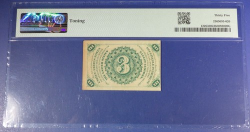 3 Cents 3rd Issue Fractional Currency Fr. 1226 Light Background PMG Choice VF35 - Picture 3 of 4