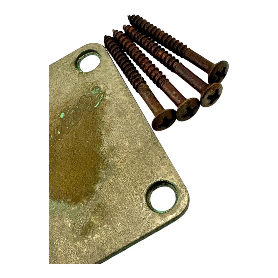 Placa de cuello Squier y tornillos usados en carretera reliquia piezas de guitarra envejecida guardabarros genuino Foto 3 de 3