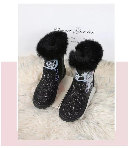 Winter Neu Elsa Kinder Mädchen Elsa Prinzessin Kristall Paillette Kurze Stiefel - Bild 18 von 42