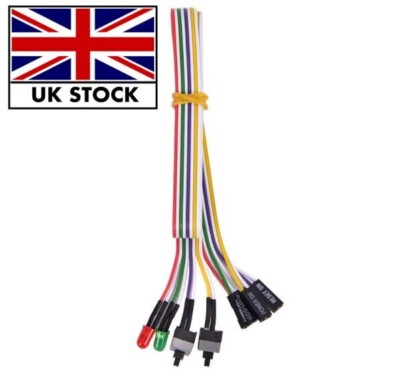 Stromkabel Ein Aus Taster ATX Computer Reset Schalter Kabel 65cm mit LED