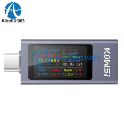 KWS-2303C Voltate Current Power Meter Mutifuction DC4~30A 12A 1.06'' HD TFT USB C