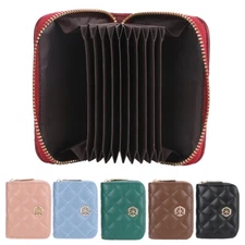 RFID Blocking Women Card Holder Wallet Small Leather Clutch Purse Zipper Handbag