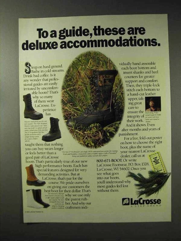 1993 LaCrosse Boots Ad Buckmaster Maxim Alltemp