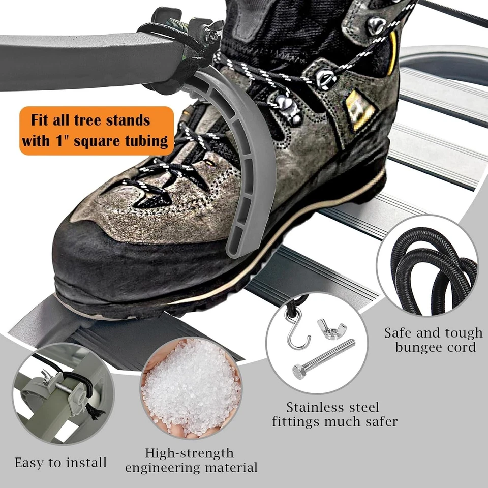 2 Piece Tree Stand Climb Stirrups, Sturdy Climbing Tree Stand Accessories, Hunti - Image 3 of 4
