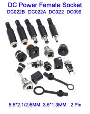 DC022B DC022 DC099 Female Socket DC Power Connector  5.5*2.1/2.5 3.5*1.3MM 2-Pin