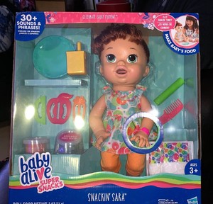 baby alive snackin sara brunette