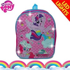 Kids My Little Pony Backpack LED Light Up Official School Bag Gift Pink
