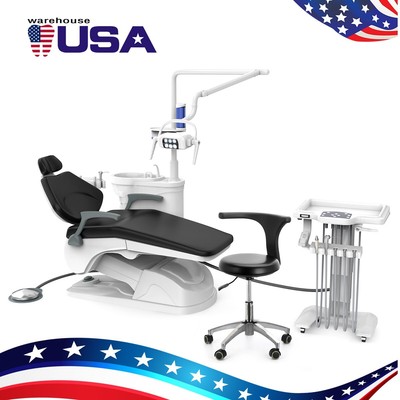 Dental Unit Chair Computer Controlled DC Motor PU Hard Leather+Doctor Stool FDA