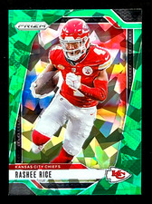 2024 Panini Prizm Rashee Rice Green Cracked Ice Parallel Kansas City Chiefs #141