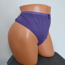 NWT LANE BRYANT CACIQUE PLUS 22/24 COTTON THONG PANTY PURPLE WITH LACED BACK