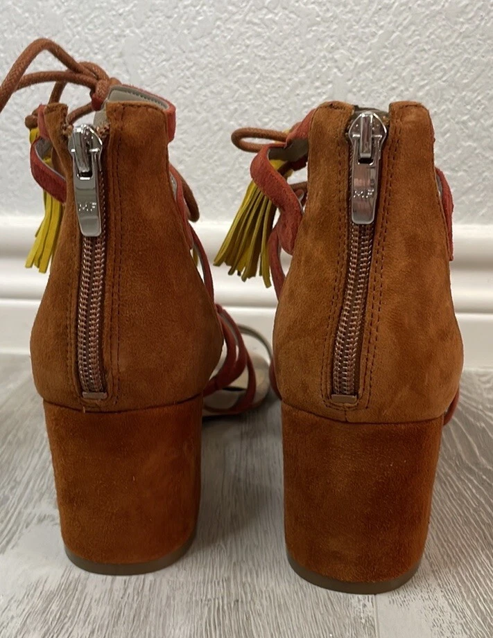 NEW Marc Jacobs Frayz Suede Leather Lace Up Open Toe Heel Sandals 7.5 $154 - Image 3 of 4