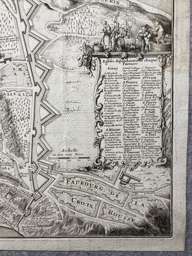 GRAVURE VUE CARTE « PLAN DE LION » LYON. DELAMONCE / C. INSELIN. LANGRES 1767 - Picture 5 of 9
