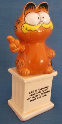 VINTAGE c1978 GARFIELD KATZE KERAMIK LIFE IS KNOW HOW FAR TO GO FIGUR