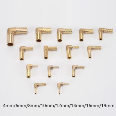 Brass Equal Reducing Elbow Hose Joiner L-piece Barbed 90° Pipe Fitting Connector