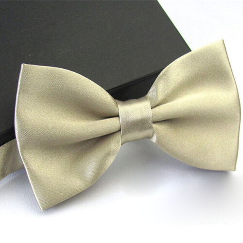 Bowtie Mens Adjustable Formal Wedding Party Necktie Bow Tie Solid Color ...