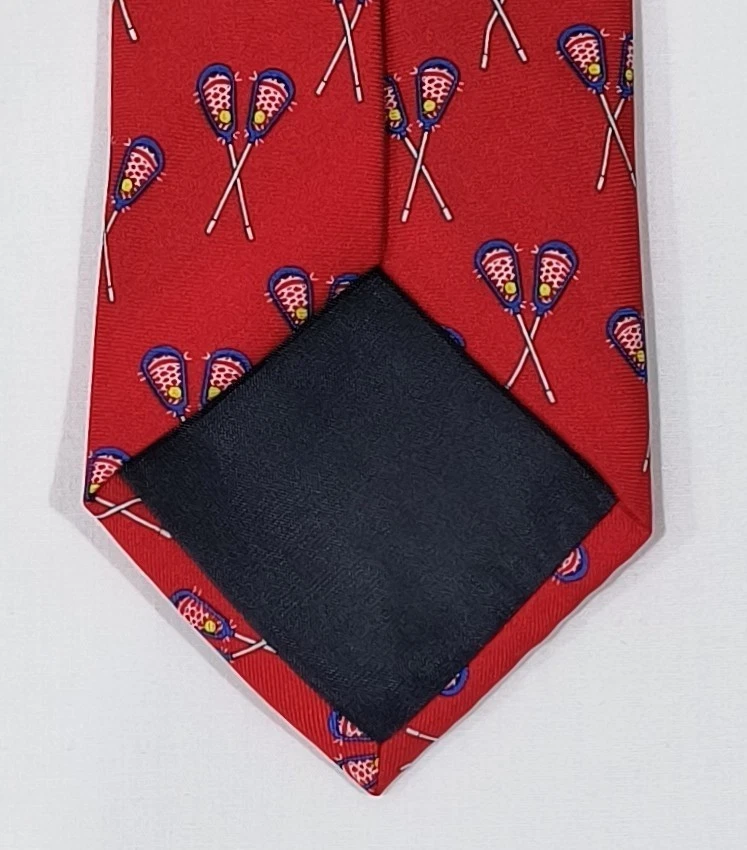 Alynn Neckwear Men's Slim Lacrosse Necktie Tie 100% Silk Made in USA 53.5" - Image 3 of 4
