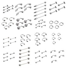 85 PCS Piercing Kit Body Piercing Surgical Steel Belly Button, Tongue, Eyebro...