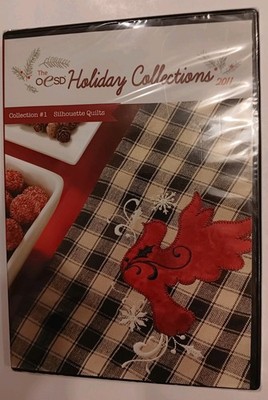 New OESD Holiday Collections 2011 Silhouette Quilts Embroidery Design CD