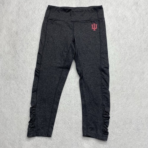Indiana University Hoosiers Women’s Gray Charcoal Leggings Size XS Logo ruffled - Picture 1 of 13