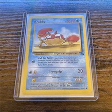 Pokémon Krabby Basic 1st Edition Fossil 51/62 Regular 50 HP Irongrip TCG Card