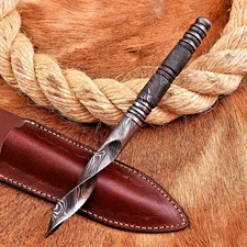 Custom Made Hand Forged Damascus Steel Kris Blade Tri Edged Dagger Knife UU 75