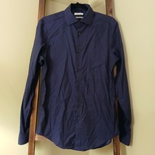 Calvin Klein Men's Medium 15 34/35 Purple Slim Fit Wrinkle Free Dress Shirt