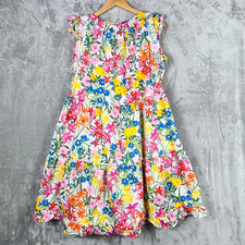 Maggie London Tiered Floral Dress Ruffle Armholes  Boho Spring Chic Size 14W