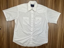 Vintage Wrangler Western Shirt White Pearl Snap X-Long Tails Size 2XL