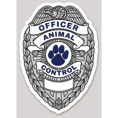 Animal Control Officer With Animal Paw Silver Badge Sticker