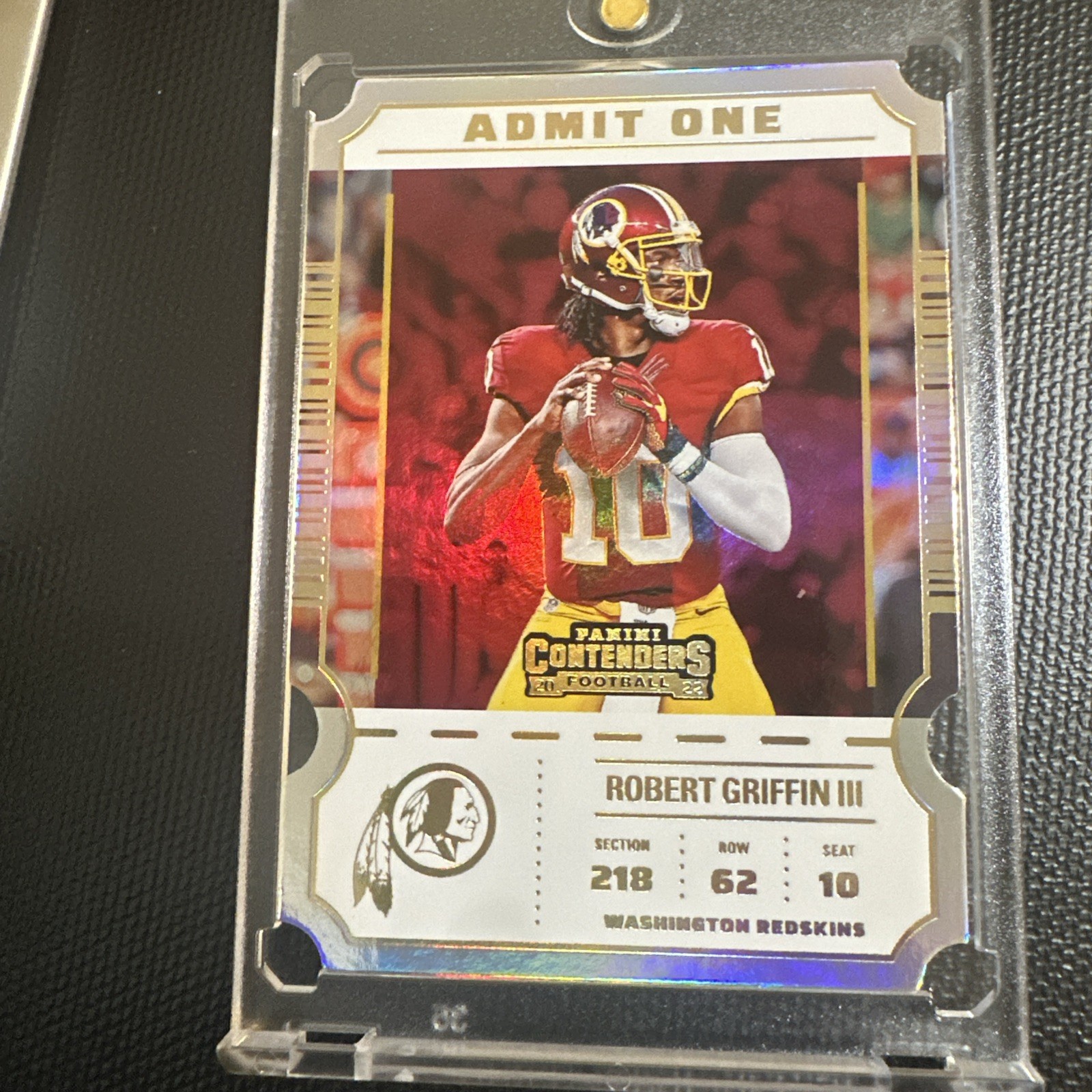 2022 Contenders Robert Griffin III Admit One Ticket DIE CUT CASE HIT COMMANDERS