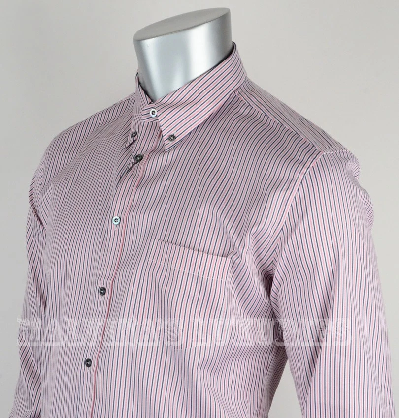 GUCCI DRESS SHIRT MENS CLASSIC PINSTRIPED COTTON MULTICOLORED sz 44 / 17.5 - Image 4 of 4