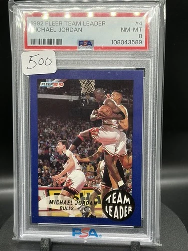 1992 Fleer Team Leaders Michael Jordan #4 PSA 8 - Bulls HOF