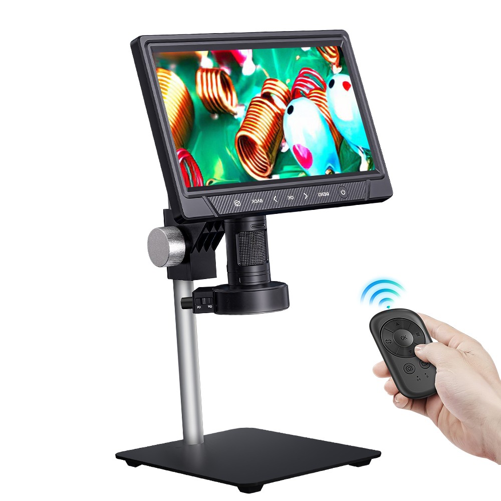 Andonstar AD407 Digitale 3D HDMI soldeermicroscoop met 4 MP UHD en 7 inch instelbaar lcd-display, USB-videomicroscoop voor SMT SMT SMD-telefoon, doe-het-zelf