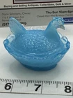 Vintage Degenhart Glass Nesting Hen on Nest HON miniature T40