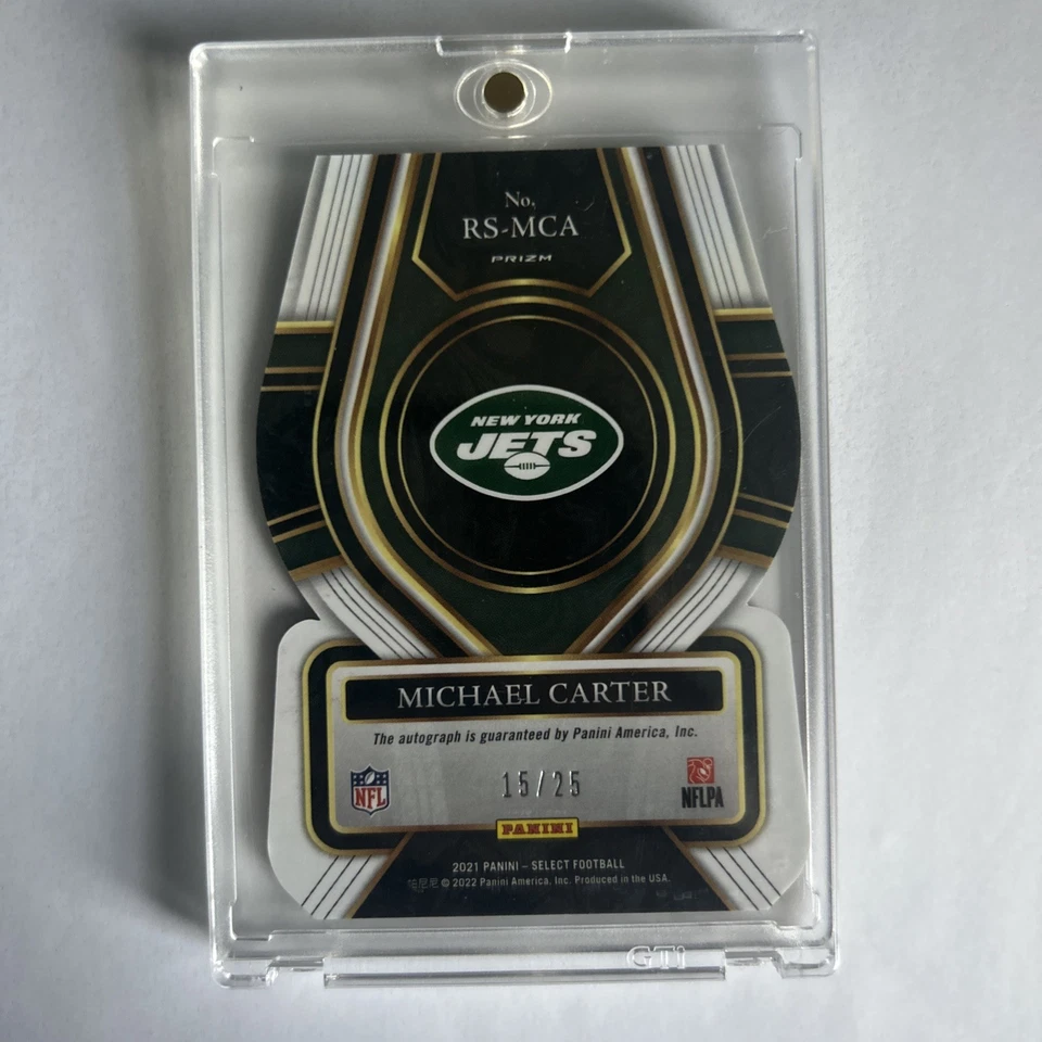 2021 Select Michael Carter Signatures Tie-Dye Prizm  15/25  RC Auto #RS-MICA - Image 2 of 2