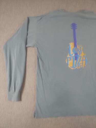 Camisa Pullover Lost Pizza Para Hombre Grande Azul Gris Teñida Manga Larga - Imagen 10 de 18