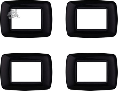 4 Black Plates Compatible Bticino Living International, 3 Seater Bombed Modules